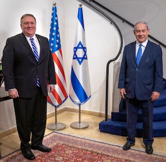 Mike Pompeo visits Israel during COVID-19 pandemic, seen standing six feet from Israeli Prime Minister Benjamin Netanyahu