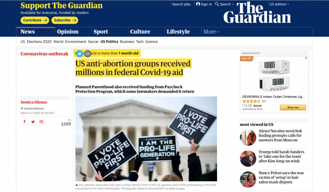 Screenshot The Guardian