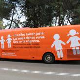 An orange HazteOir/CitizenGO bus in Spain