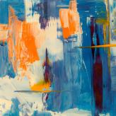 Abstract painting - blue and orange