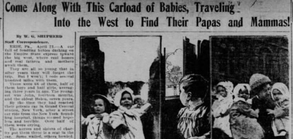 come along with this carload of babies headline of evansville newsclipping 1911