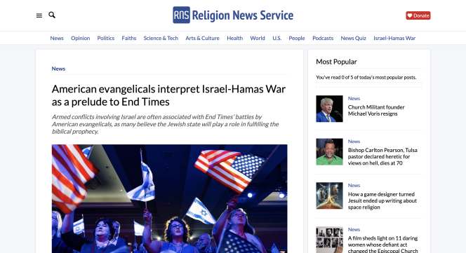 screenshot of religion news service