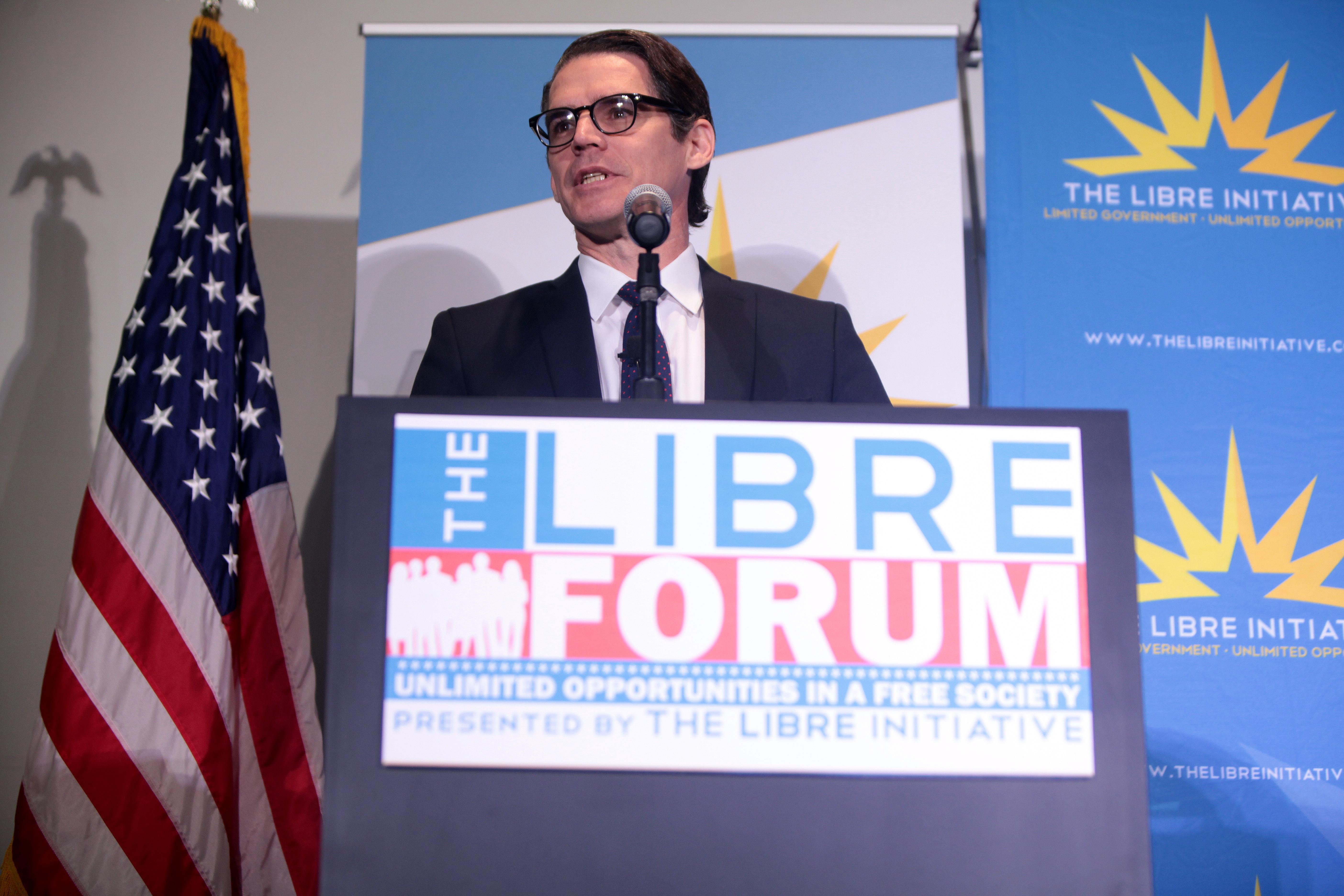 Daniel Garza speaking at a LIBRE Initiative forum in Las Vegas, Nevada, in 2015.