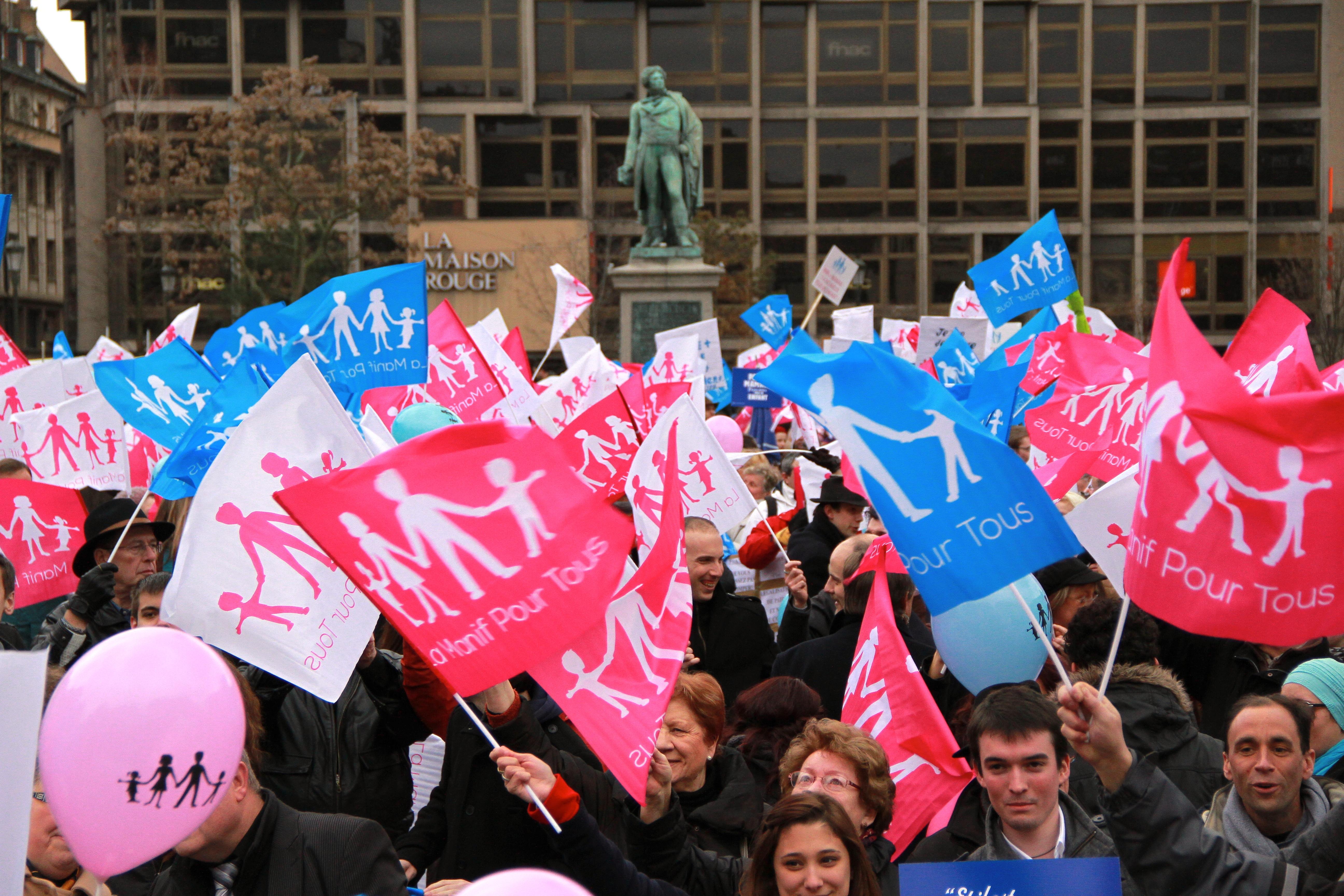 Demonstration against marriage equality in Strasbourg, France, February 2013.